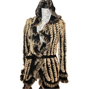 Luxurious Rabbit Fur Hooded Jacket
